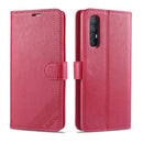 For OPPO Reno3 Pro AZNS Sheepskin Texture Horizontal Flip Leather Case with Holder & Card Slots & Wallet(Red)
