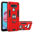 For LG K51 / Q51 2 in 1 Armour Series PC + TPU Protective Case with Ring Holder(Red)