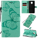 For Xiaomi Redmi Note 9 Pro 3D Butterflies Embossing Pattern Horizontal Flip Leather Case with Holder & Card Slot & Wallet(Green)