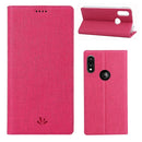 For Motorola Moto E (2020) ViLi Shockproof TPU + PU Horizontal Flip Protective Case with Card Slot & Holder(Rose Red)