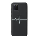 For Samsung Galaxy A81 Black Frosted Painted TPU Protective Case(Heart Rate)