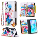 For Huawei P30 Lite Colored Drawing Pattern Zipper Horizontal Flip Leather Case with Holder & Card Slots & Wallet(Two Butterflies)