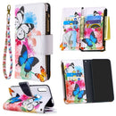 For Huawei P Smart Z Colored Drawing Pattern Zipper Horizontal Flip Leather Case with Holder & Card Slots & Wallet(Two Butterflies)
