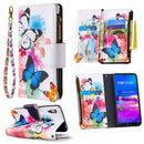 For Huawei Y6 (2019) Colored Drawing Pattern Zipper Horizontal Flip Leather Case with Holder & Card Slots & Wallet(Two Butterflies)