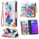 For Huawei Honor 9A Colored Drawing Pattern Zipper Horizontal Flip Leather Case with Holder & Card Slots & Wallet(Two Butterflies)