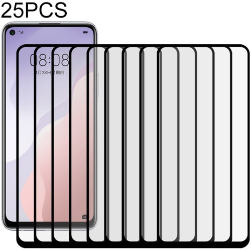 For Huawei Nova 7 SE / 7 SE 5G Youth 25 PCS Full Glue Full Screen Tempered Glass Film(Black)