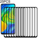 For Xiaomi Redmi 10X 4G 25 PCS Full Glue Full Screen Tempered Glass Film(Black)