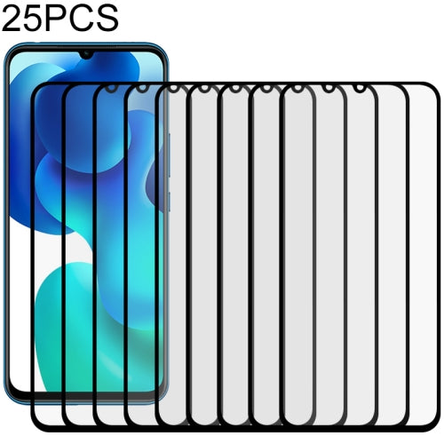 For Xiaomi Mi 10 Lite 25 PCS 3D Curved Edge Full Screen Tempered Glass Film(Black)