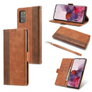 For Samsung Galaxy S20 Retro Texture Contrast Color Splicing Horizontal Flip TPU + PU Leather Case with Card Slots & Holder & Wallet(Brown)