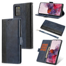 For Samsung Galaxy S20+ Retro Texture Contrast Color Splicing Horizontal Flip TPU + PU Leather Case with Card Slots & Holder & Wallet(Blue)