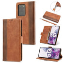 For Samsung Galaxy S20 Ultra Retro Texture Contrast Color Splicing Horizontal Flip TPU + PU Leather Case with Card Slots & Holder & Wallet(Brown)