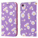 For iPhone SE 2020 / 8 / 7 Glittering Daisy Magnetic Horizontal Flip Leather Case with Holder & Card Slots & Photo Frame(Purple)