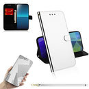 For Sony Xperia L4 Lmitated Mirror Surface Horizontal Flip Leather Case with Holder & Card Slots & Wallet & Lanyard(Silver)