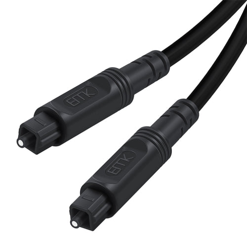 1.5m EMK OD4.0mm Square Port to Square Port Digital Audio Speaker Optical Fiber Connecting Cable(Black)