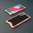 For iPhone XS Max R-JUST AMIRA Shockproof Dustproof Waterproof Metal Protective Case(Gold Red)