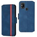 For Samsung Galaxy M31 Retro Frosted Oil Side Horizontal Flip Case with Holder & Card Slots(Blue)