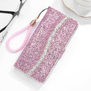 For Xiaomi Redmi 6 / 6A Glitter Powder Horizontal Flip Leather Case with Card Slots & Holder & Lanyard(Pink)