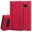 For Samsung Galaxy S10 Frosted Business Magnetic Horizontal Flip PU Leather Case with Holder & Card Slot & Lanyard(Red)
