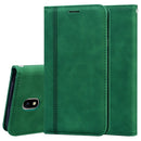 For Samsung Galaxy J7 / J730 (EU) Frosted Business Magnetic Horizontal Flip PU Leather Case with Holder & Card Slot & Lanyard(Green)