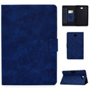 For Samsung Galaxy Tab A 10.1 (2016) T580/T585 Cowhide Texture Horizontal Flip Leather Case with Holder & Card Slots & Sleep / Wake-up Function(Blue)