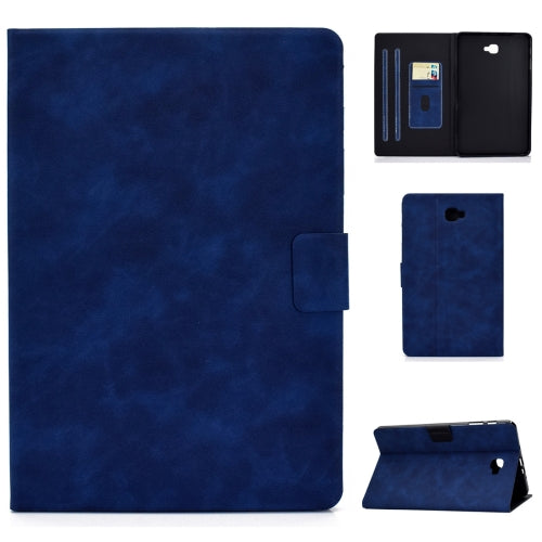 For Samsung Galaxy Tab A 10.1 (2016) T580/T585 Cowhide Texture Horizontal Flip Leather Case with Holder & Card Slots & Sleep / Wake-up Function(Blue)