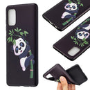 For Samsung Galaxy A41 Embossment Patterned TPU Soft Protector Cover Case(Panda and Bamboo)