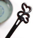 Classical Sandalwood Hairpin Hair Ornaments with Gift Box, Gift Box Random Color Delivery(Heart Ebony)