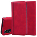 For Samsung Galaxy A41 Frosted Business Magnetic Horizontal Flip PU Leather Case with Holder & Card Slot & Lanyard(Red)