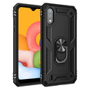 For Galaxy A01 US Version Shockproof TPU + PC Protective Case with 360 Degree Rotating Holder(Black)
