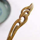 Classical Sandalwood Hairpin Hair Ornaments with Gift Box, Gift Box Random Color Delivery(Hold The Moon Green)
