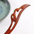 Classical Sandalwood Hairpin Hair Ornaments with Gift Box, Gift Box Random Color Delivery(Fairy Feather Red)