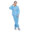Anti Static Split Lapel Dustless Clothing Food Protection Stripe Clean Clothes, Size:XXXXL(Blue)