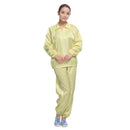 Anti Static Split Lapel Dustless Clothing Food Protection Stripe Clean Clothes, Size:XXXXXL(Yellow)