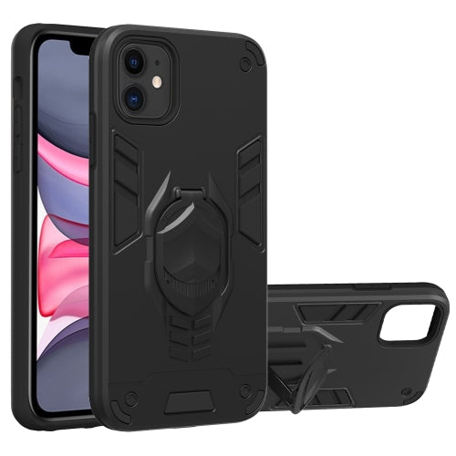 For iPhone 11 Pro 2 in 1 Armor Knight Series PC + TPU Protective Case with Invisible Holder(Black)