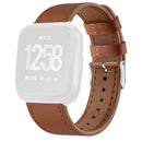 For Fitbit Versa 2 / Fitbit Versa / Fitbit Versa Lite Leather Strap with Round Tail Buckle(Brown)