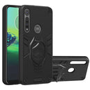 For Motorola Moto G8 Play 2 in 1 Armor Knight Series PC + TPU Protective Case with Invisible Holder(Black)