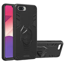 For OPPO A3s 2 in 1 Armor Knight Series PC + TPU Protective Case with Invisible Holder(Black)