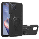 For OPPO A92s 2 in 1 Armor Knight Series PC + TPU Protective Case with Invisible Holder(Black)