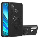 For OPPO Realme 5 Pro 2 in 1 Armor Knight Series PC + TPU Protective Case with Invisible Holder(Black)