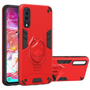 For Samsung Galaxy A70 2 in 1 Armor Knight Series PC + TPU Protective Case with Invisible Holder(Red)