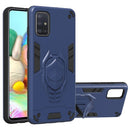For Samsung Galaxy A71 2 in 1 Armor Knight Series PC + TPU Protective Case with Invisible Holder(Royal Blue)