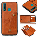 For vivo Y19 Double Buckle PU + TPU Shockproof Magnetic Protective Case with Card Slot(Light Brown)