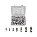 130 PCS Adjustable Single Ear Plus Stainless Steel Hydraulic Hose Clamps O-Clips Pipe Fuel Air with Ear Clamp Pincer Inside Diameter Range: 5.8-21mm