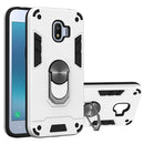 For Samsung Galaxy J2 Pro (2018) 2 in 1 Armour Series PC + TPU Protective Case with Ring Holder(Silver)