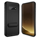 For Samsung Galaxy S10 RedPepper Shockproof Waterproof Solid Color PC + TPU Protective Case with Holder(Black)