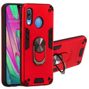 For Samsung Galaxy A40 2 in 1 Armour Series PC + TPU Protective Case with Ring Holder(Red)