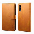For Samsung Galaxy A70 GUSSIM Business Style Horizontal Flip Leather Case with Holder & Card Slots & Wallet(Khaki)