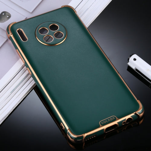 For Huawei Mate 30 SULADA Colorful Shield Series TPU + Plating Edge Protective Case(Dark Green)