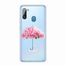 For Samsung Galaxy A11 Shockproof Painted TPU Protective Case(Flower Umbrella)