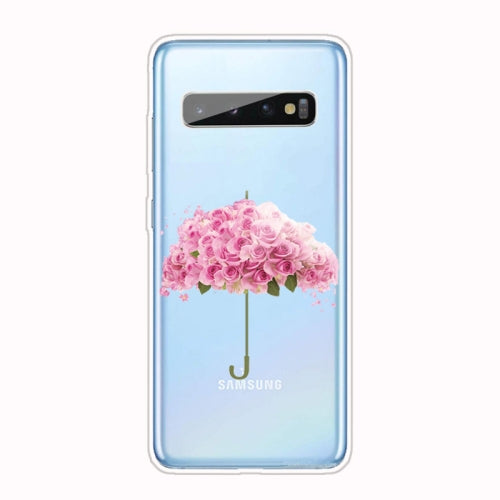 For Samsung Galaxy S10+ Shockproof Painted TPU Protective Case(Flower Umbrella)